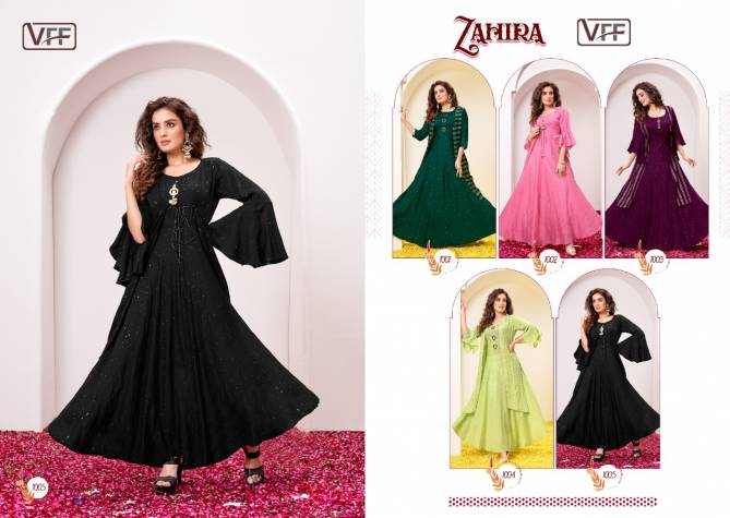 Vff Zahira New Stylish Party Wear Cotton Anarkali Kurti Collection